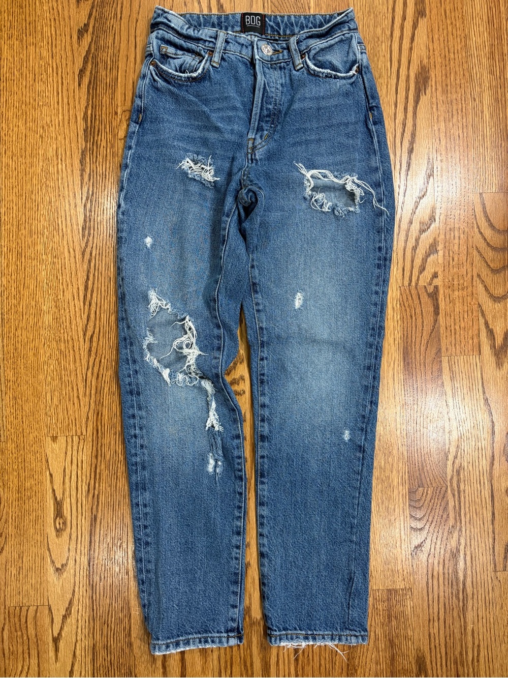 Urban Outfitters BDG Distressed Slim Straight Button-Fly Jeans (24)